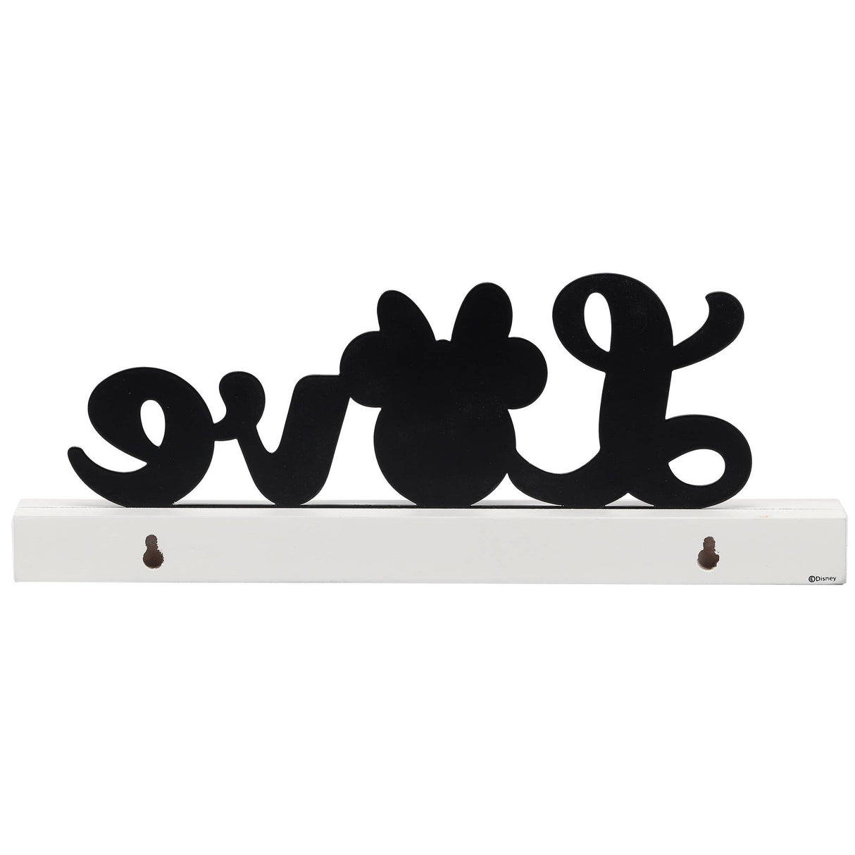 Love Minnie Mouse Metal Decor With Wood Base
