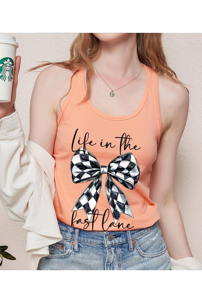 Life in The Fast Lane Graphic Racerback Tank