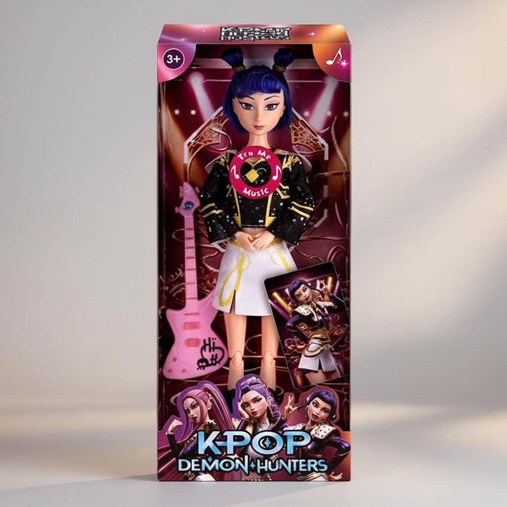 Light Up Kpop Demon Hunters Character Figure Doll with Guitar