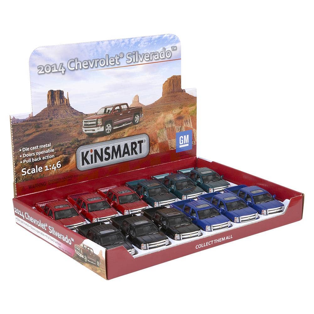 5" Diecast Pull Back 2014 Chevy Silverado 12/Disp