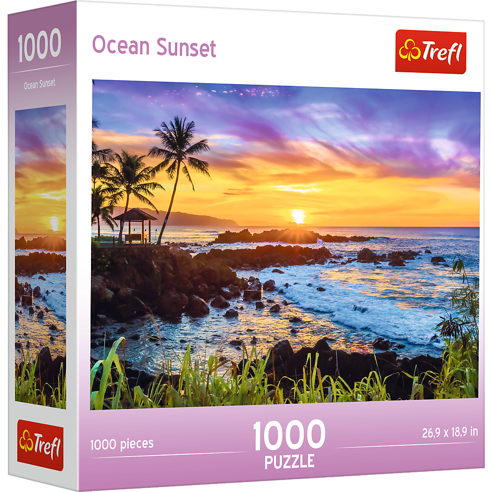 1000 Piece Puzzle - Red Ocean Sunset