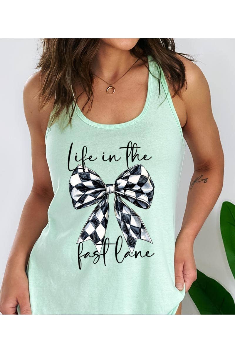 Life in The Fast Lane Graphic Racerback Tank