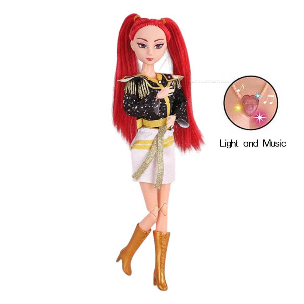 Light Up Kpop Demon Hunters Character Figure Doll with Guitar