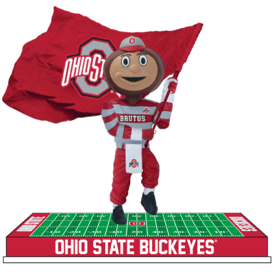 Brutus Buckeye Ohio State Buckeyes Flag Bobblehead