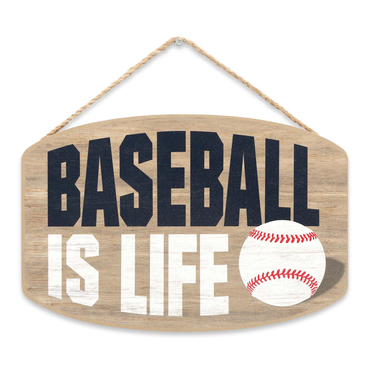 Baseball Is Life Hanging Wood Wall Decor