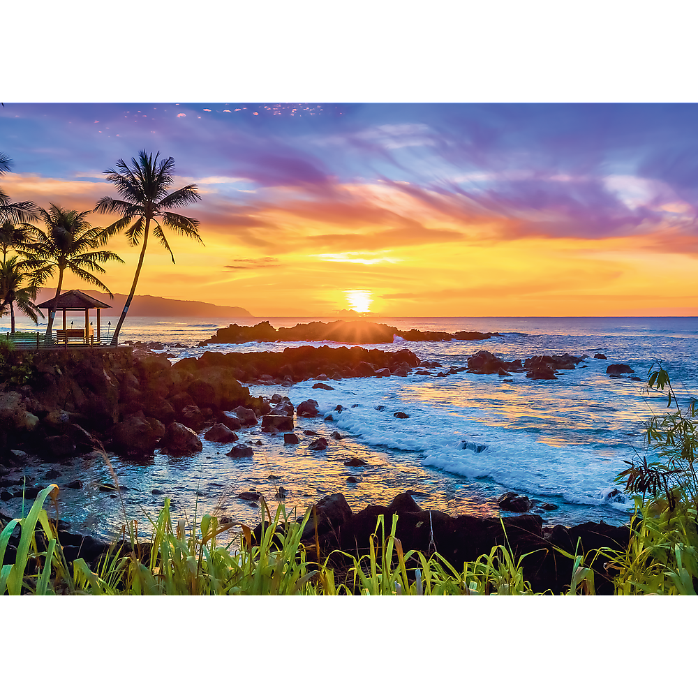 1000 Piece Puzzle - Red Ocean Sunset