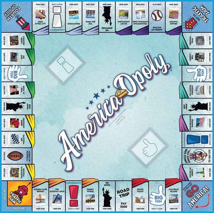 America Opoly Board Game, by Late for the Sky