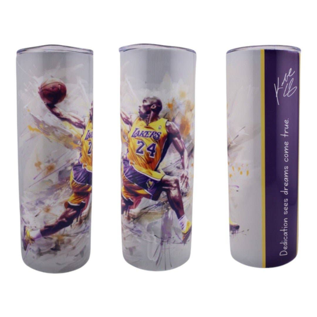 Kobe Bryant 20oz Tumbler – Basketball Legend Edition (with Straw)