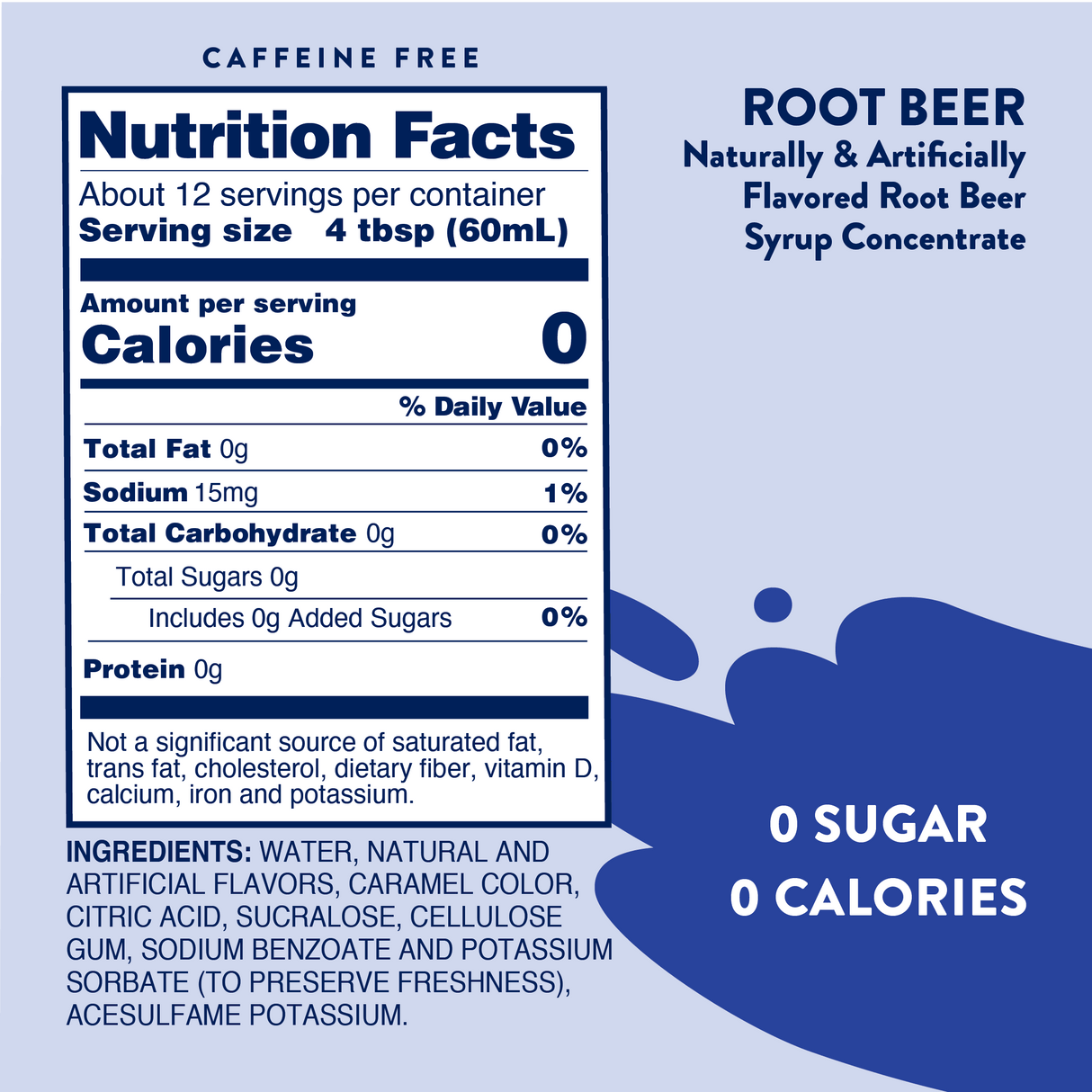 Sugar Free Root Beer Float Syrup