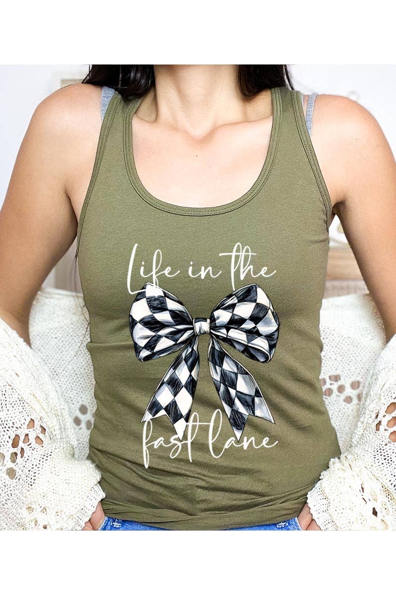 Life in The Fast Lane Graphic Racerback Tank