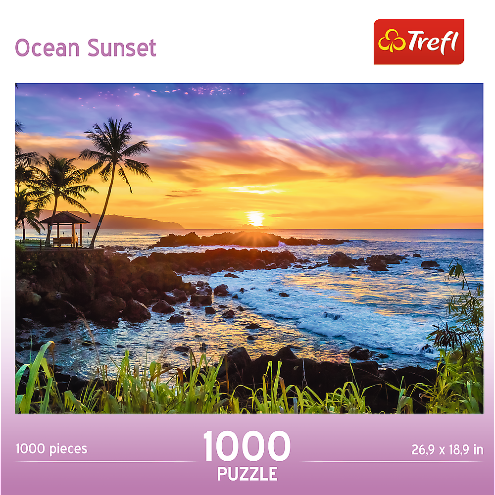 1000 Piece Puzzle - Red Ocean Sunset