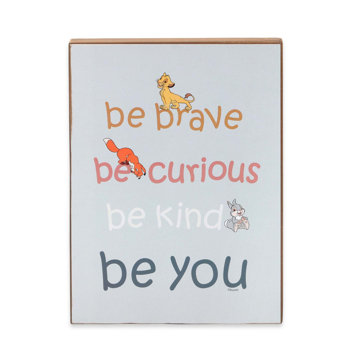 Disney Simba, Tod, & Thumper Be Brave Be You Wood Wall Decor