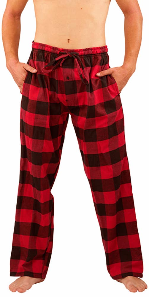 Men Flannel Pajama Pant 39975 Red Buffalo Plaid