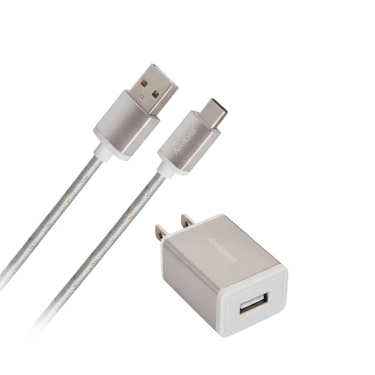 Acellories USB Wall Plug Combo and 6FT USB-A to Type-C Cable