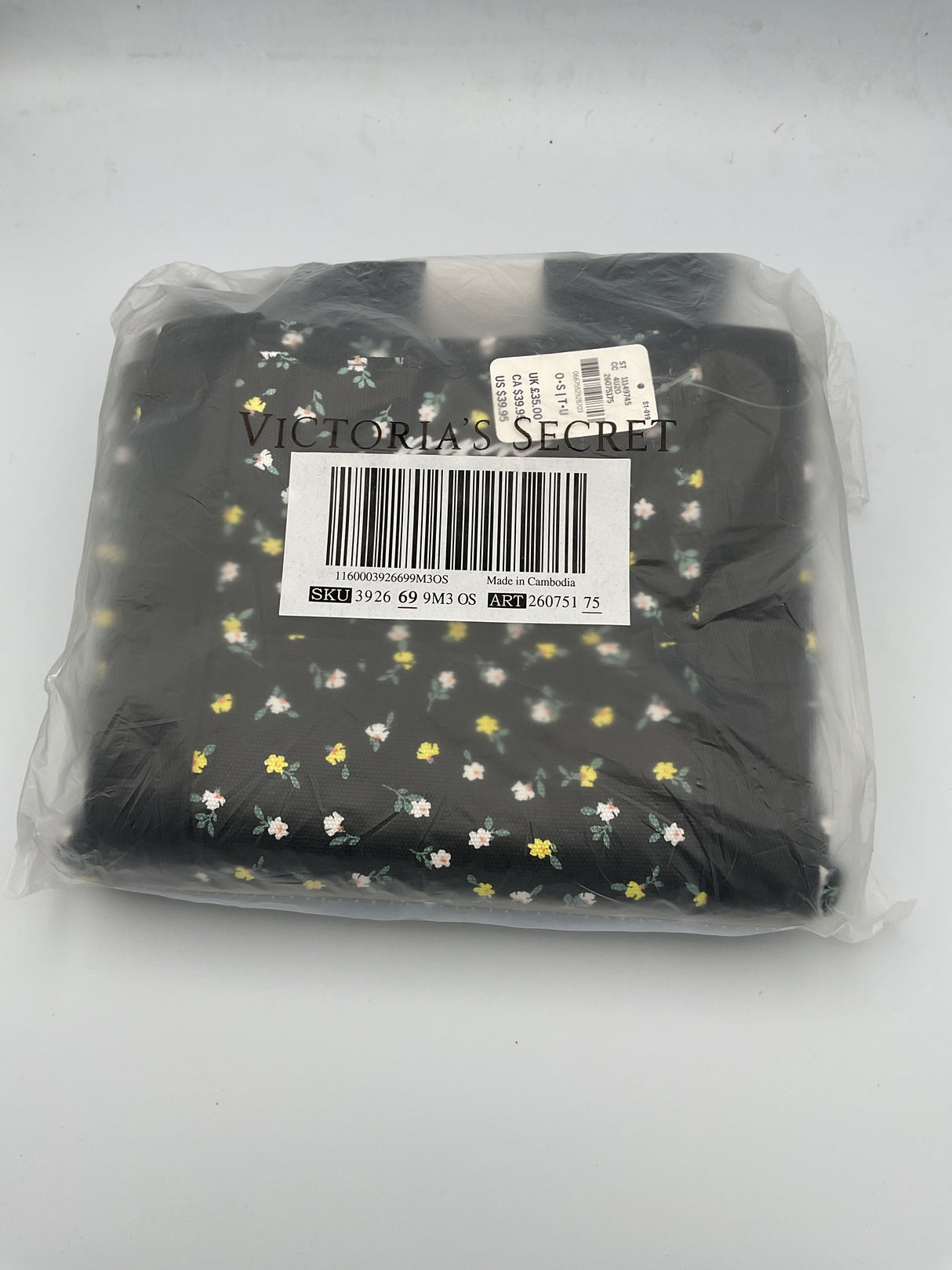 Victoria Secret PINK Tote Duffle Bag (Black Floral)