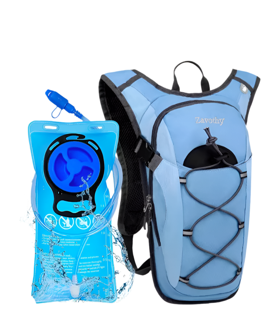 Hydration Backpack - WITH 2 BLADDERS OUTDOORS AND MORE (SKY BLUE)