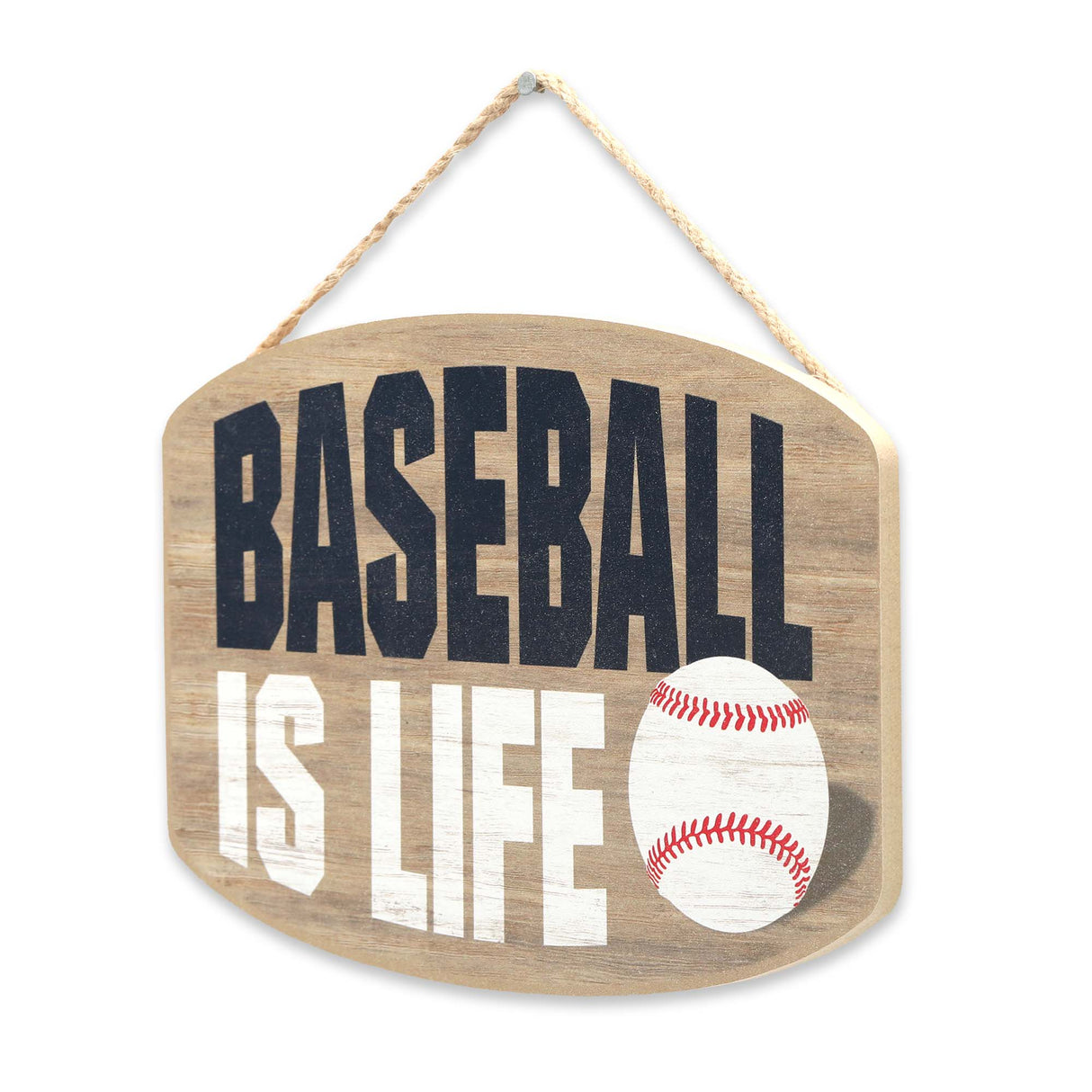 Baseball Is Life Hanging Wood Wall Decor