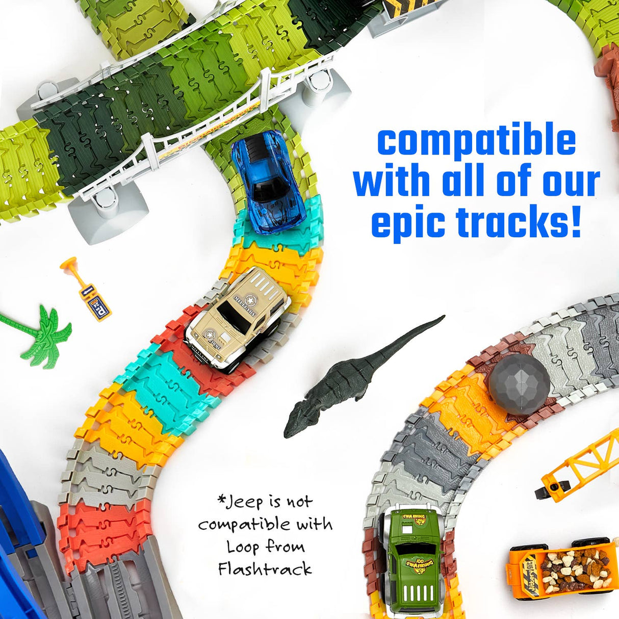 6 Piece Battery Power Toy Race Car Truck Jeep Collection Set