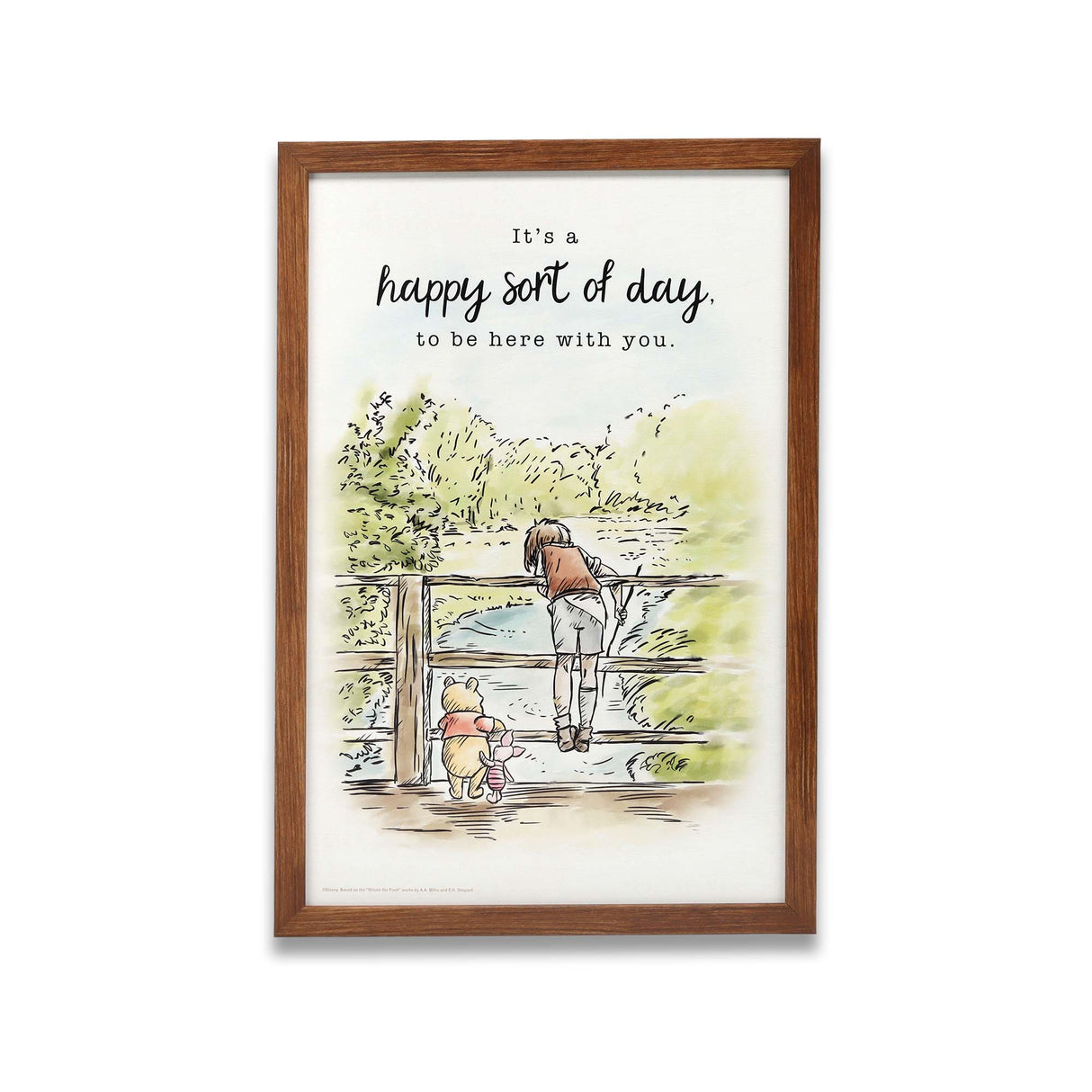 Winnie the Pooh Happy Sort of Day Framed Wood Wall Decor