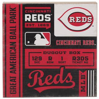 Cincinnati Reds Ticket Wood Wall Decor