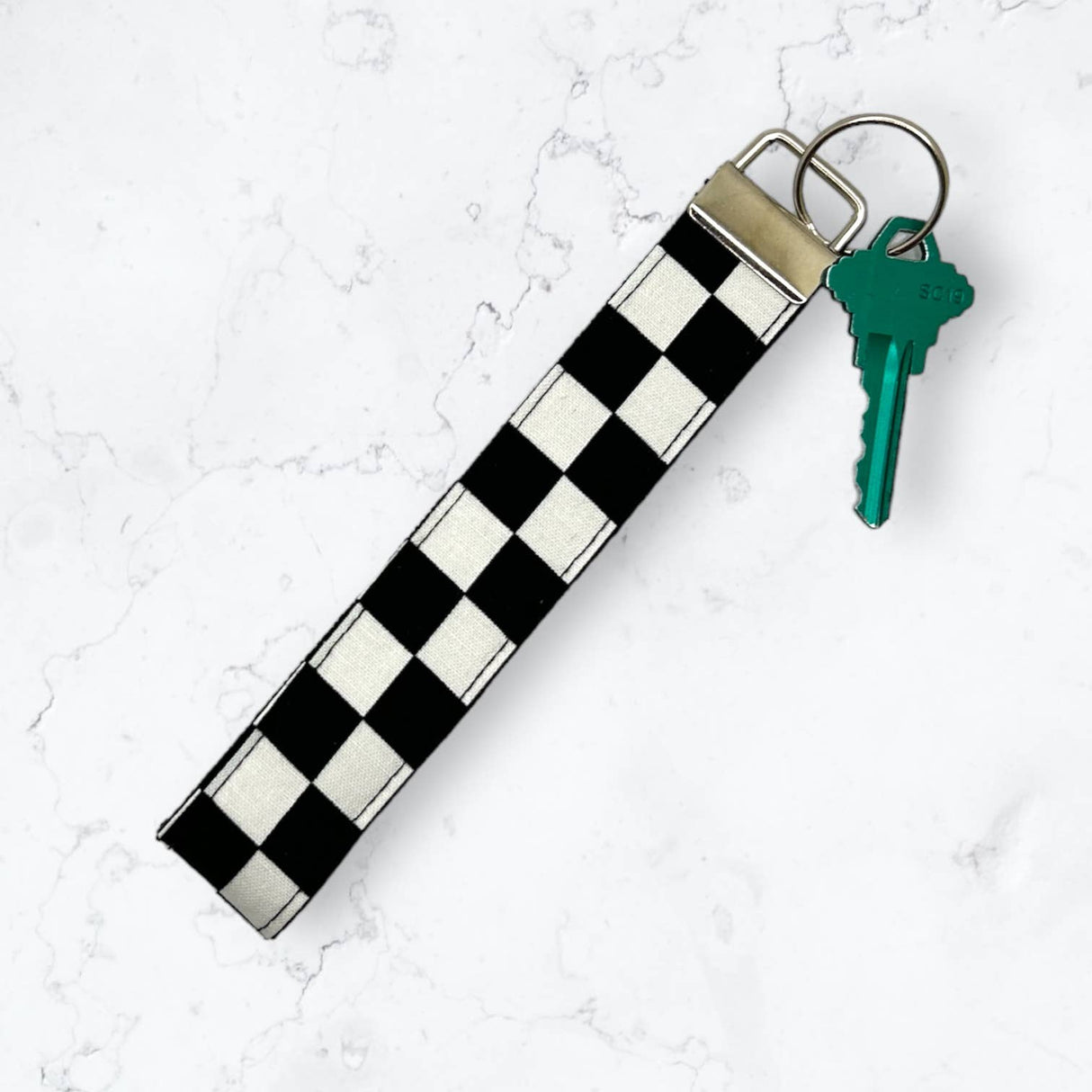 Race Flag Short Lanyard/Checkered Fabric Keychain Wristlets