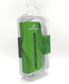 4ft USB to Micro USB Cable in Crystal