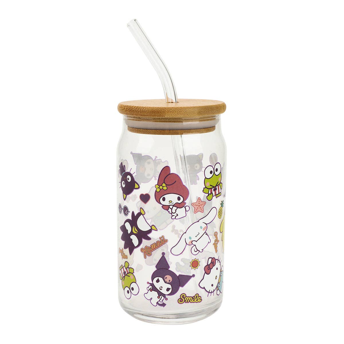Hello Kitty & Friends 15 oz. Glass Bamboo Tumbler