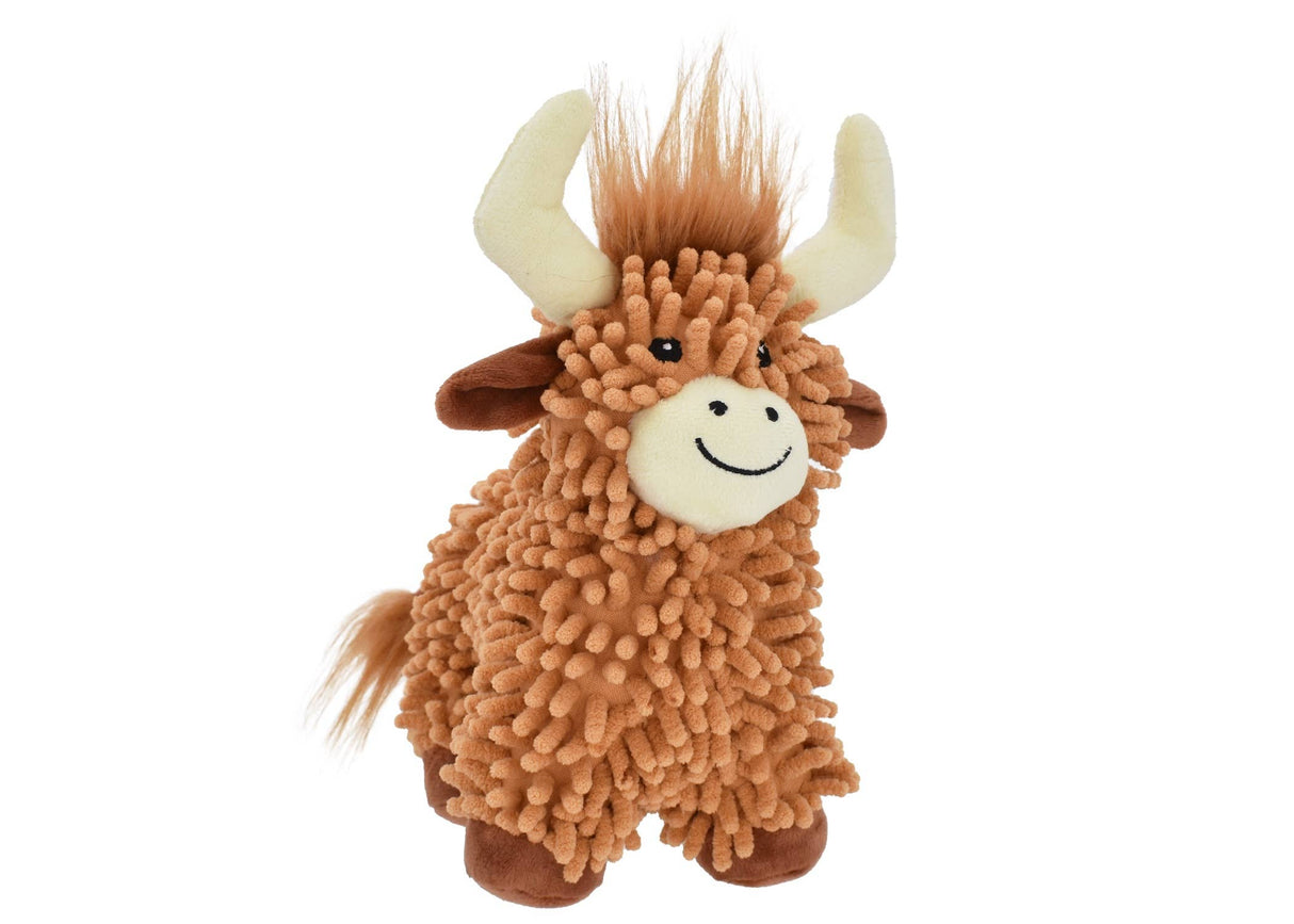 Multipet Floppy Highland Cow Dog Toy 10"