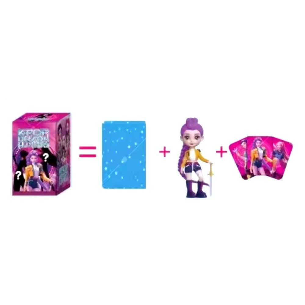 6PCS - Kpop Demon Hunters Huntrix Figure Keychain Blind Box Trading Card