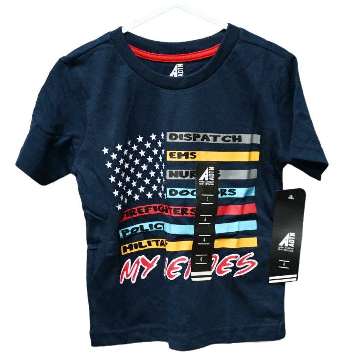 BOYS SIZE 4-7 MY HEROS S/S T-SHIRT