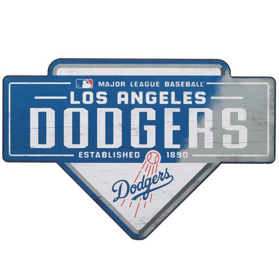 Los Angeles Dodgers Baseball Home Plate Wood Wall Decor