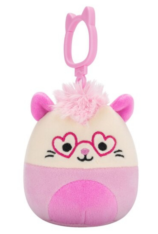 Squishmallow Valentine Plush 3.5" Clip Chambless Opossum