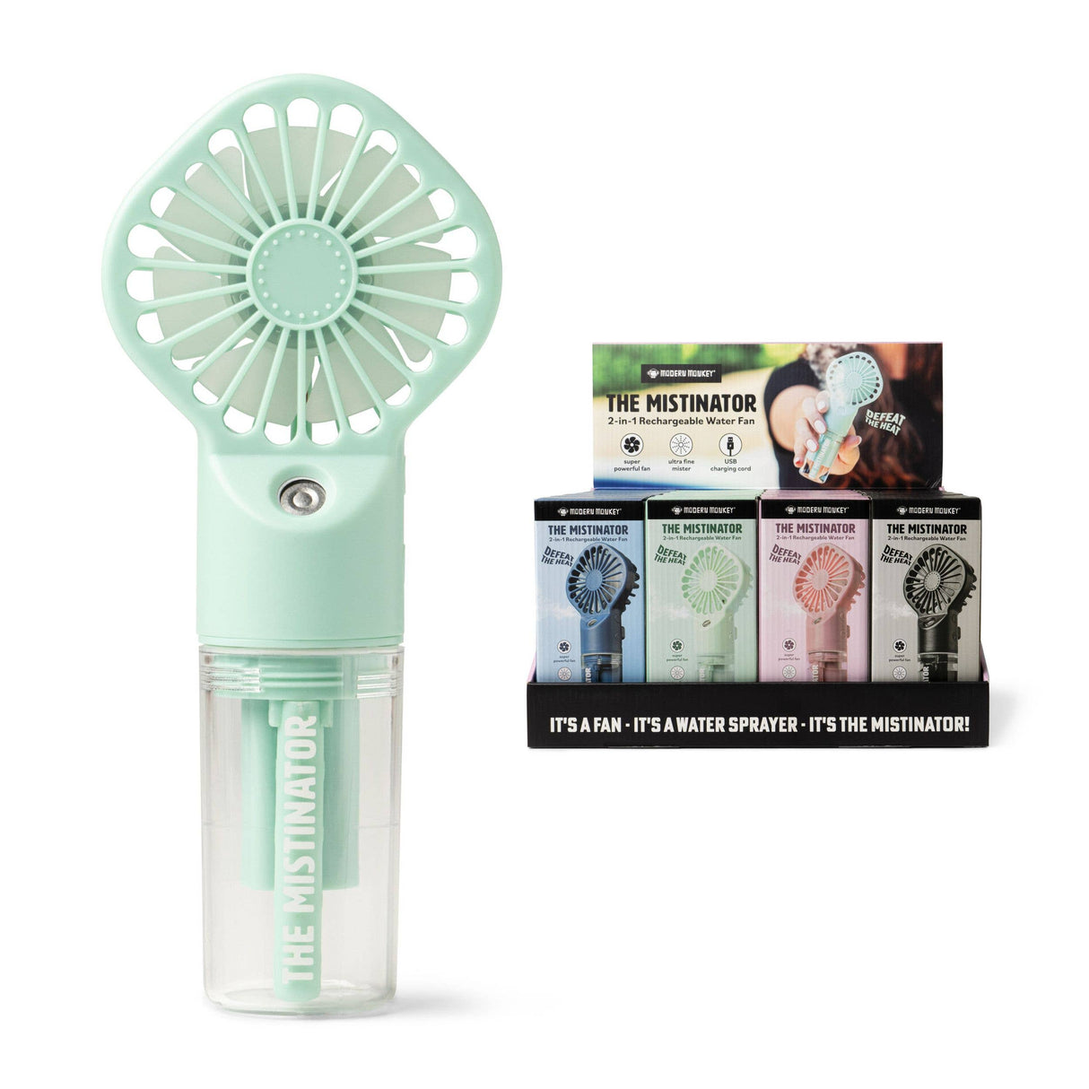 The Mistinator 2-in-1 Rechargeable Water Fan Modern Monkey