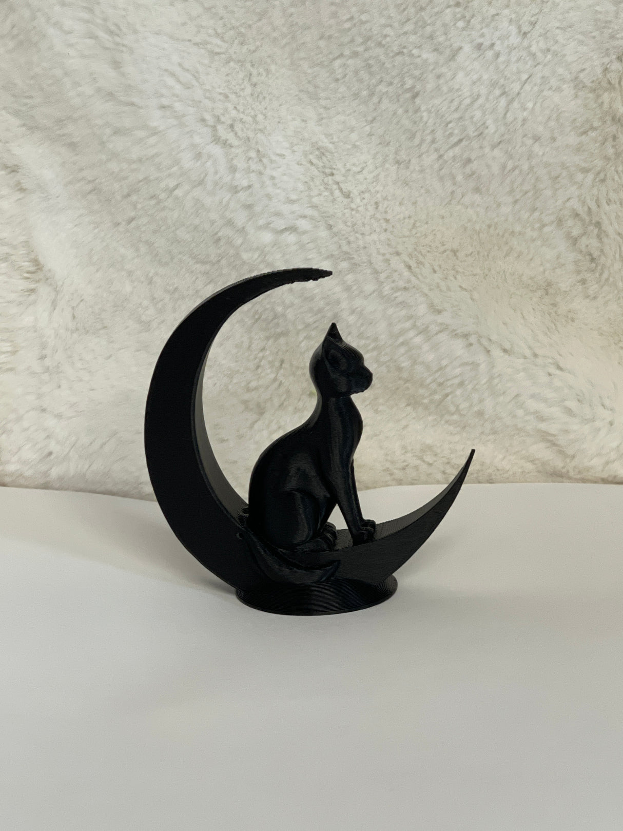 Cat on the Moon Statue 3D printed