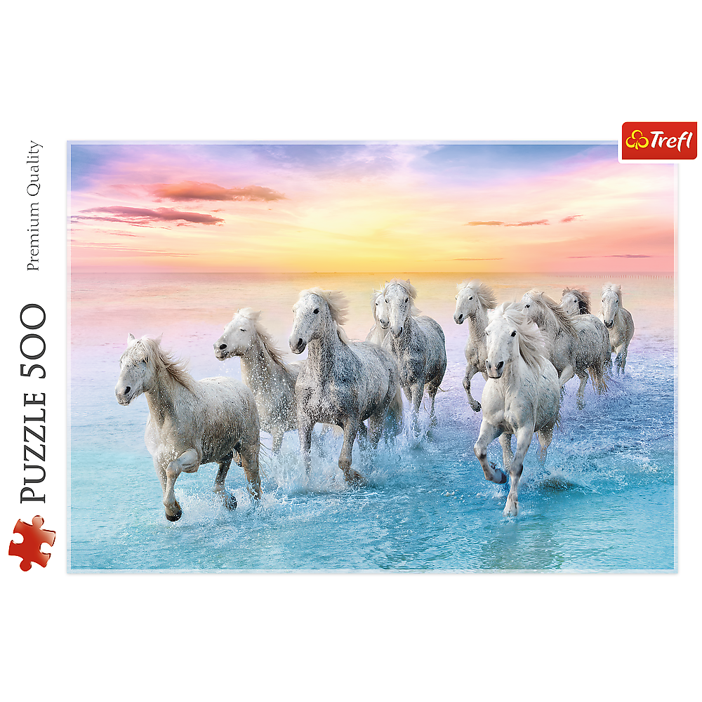500 Piece Puzzle - Galloping White Horses