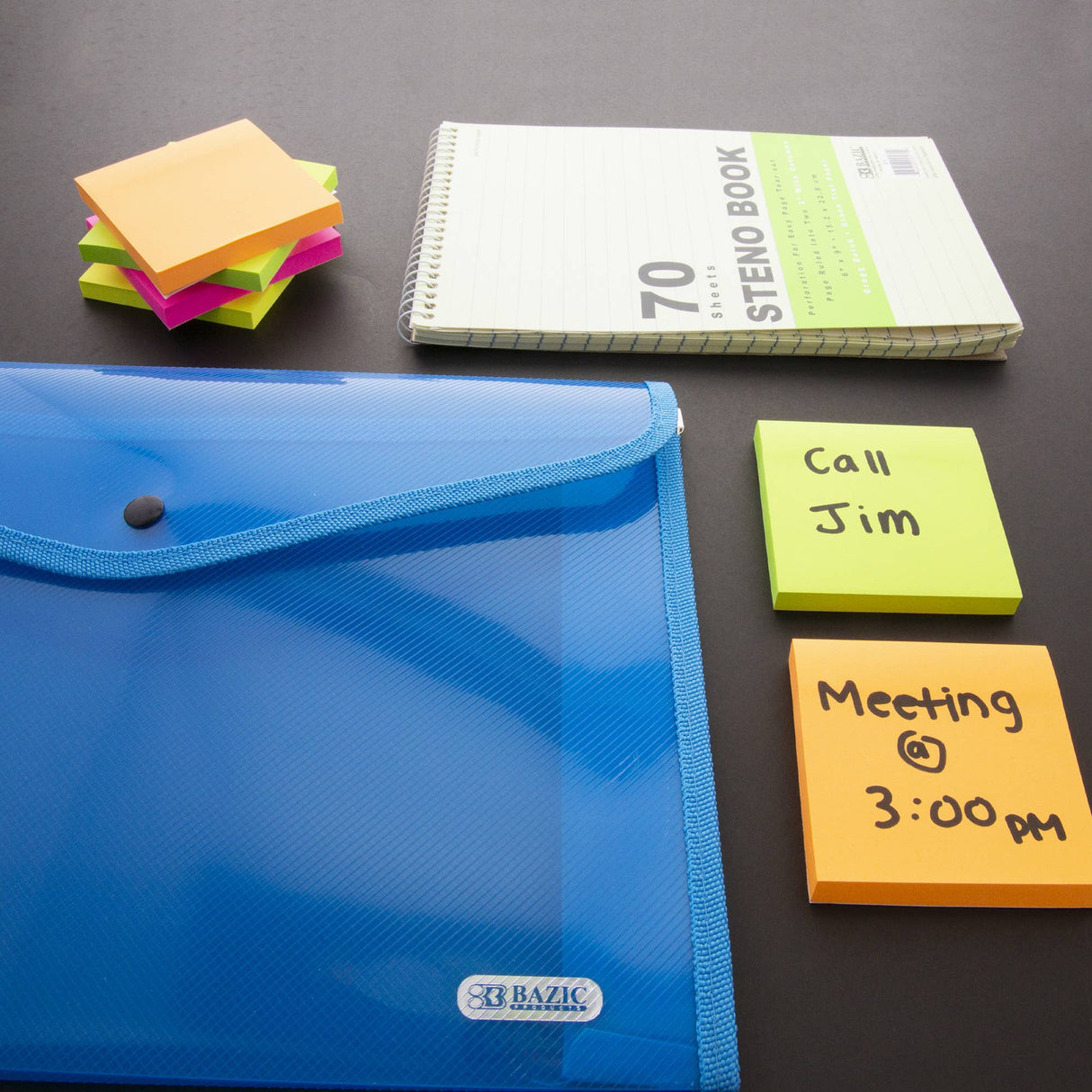 Sticky Notes 3" X 3" 80 Ct. Neon (4 pk)