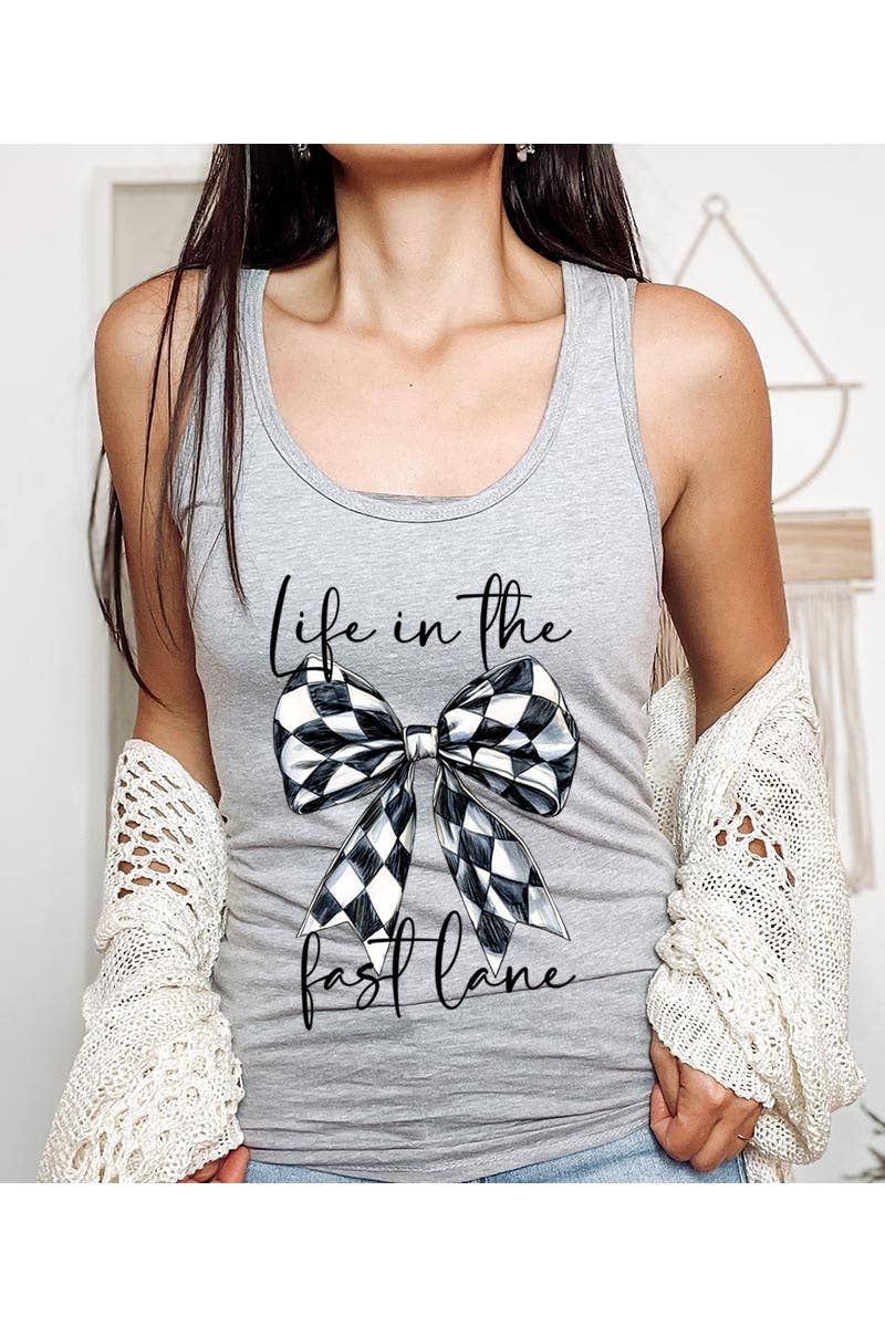 Life in The Fast Lane Graphic Racerback Tank