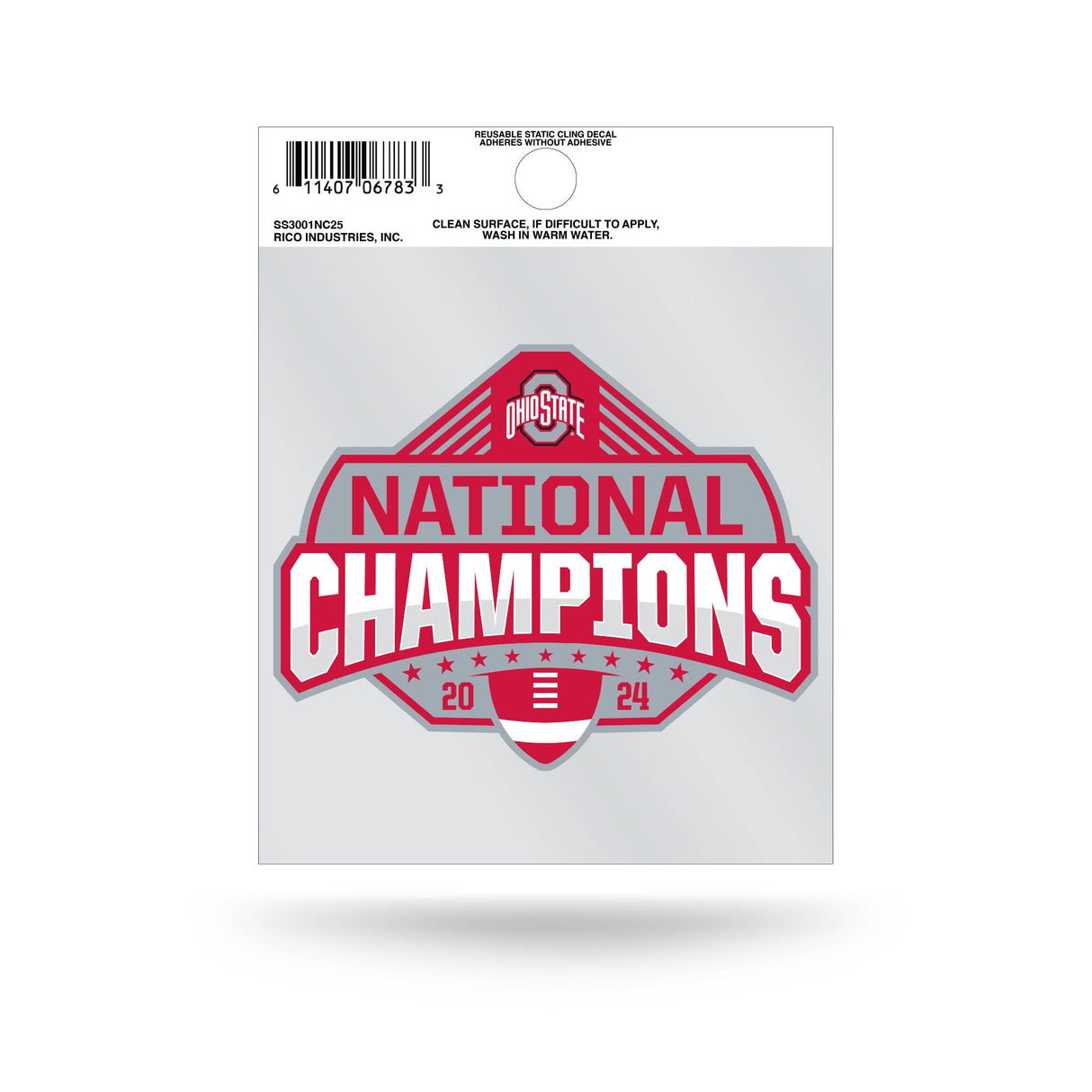 Ohio State Buckeyes National Champs Small Static Cling