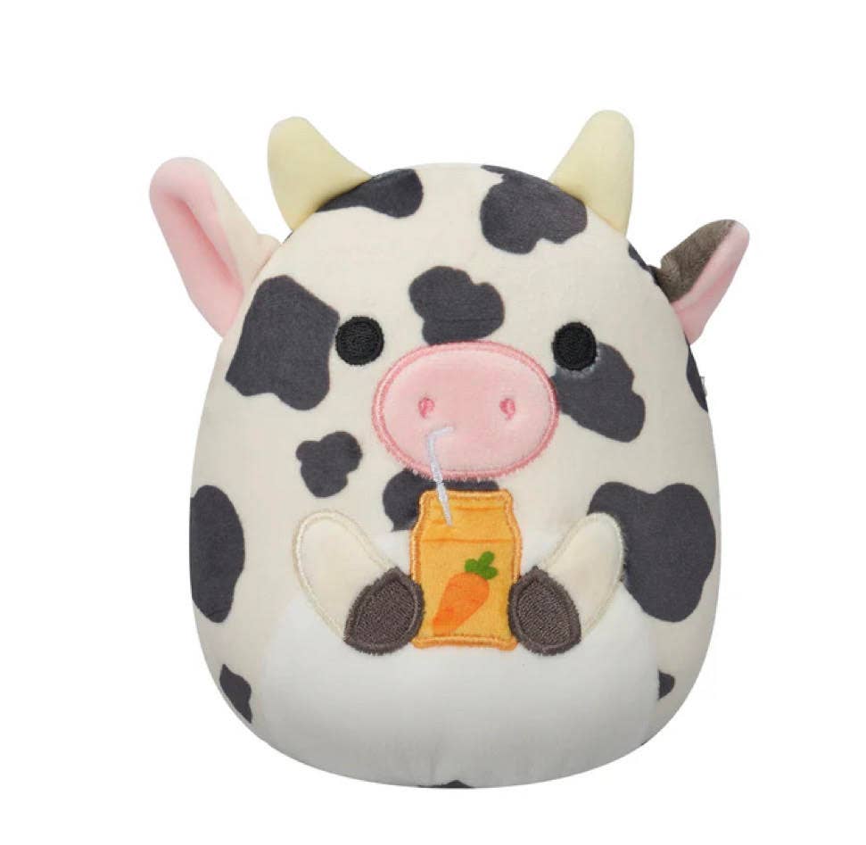 Squishmallow Easter Plush Toy 5" Colin Cow w/Carrot Juice