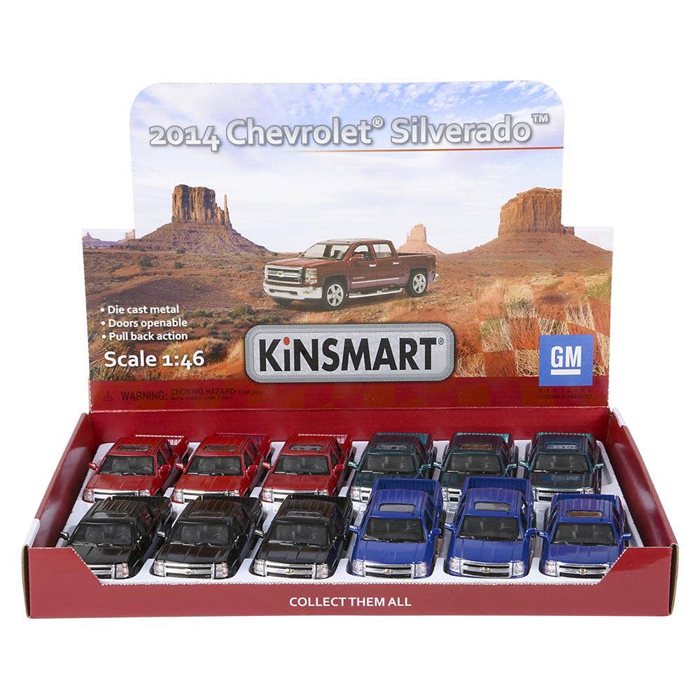 5" Diecast Pull Back 2014 Chevy Silverado 12/Disp