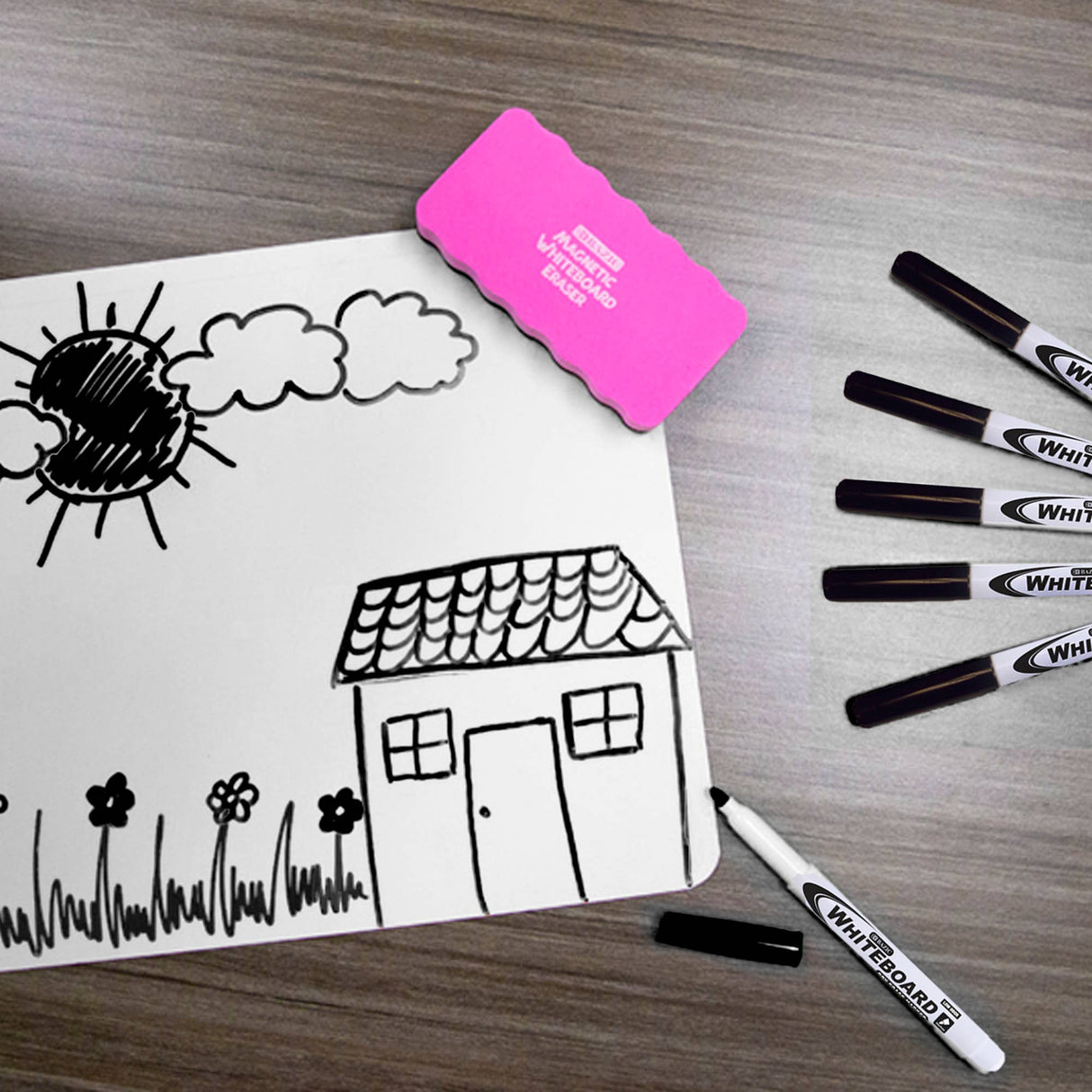 Fine Tip Black Dry-Erase Marker (4 pk)