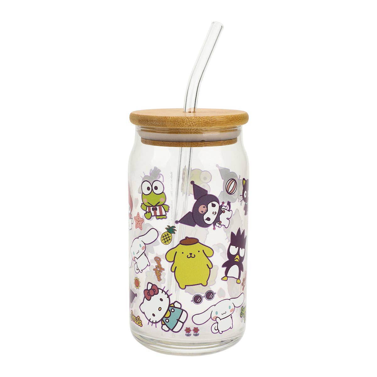 Hello Kitty & Friends 15 oz. Glass Bamboo Tumbler