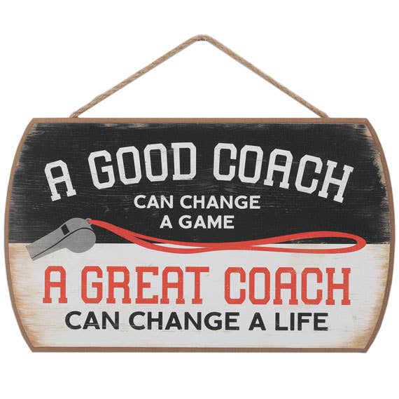 Good Coach Great Coach Hanging Wood Wall Decor