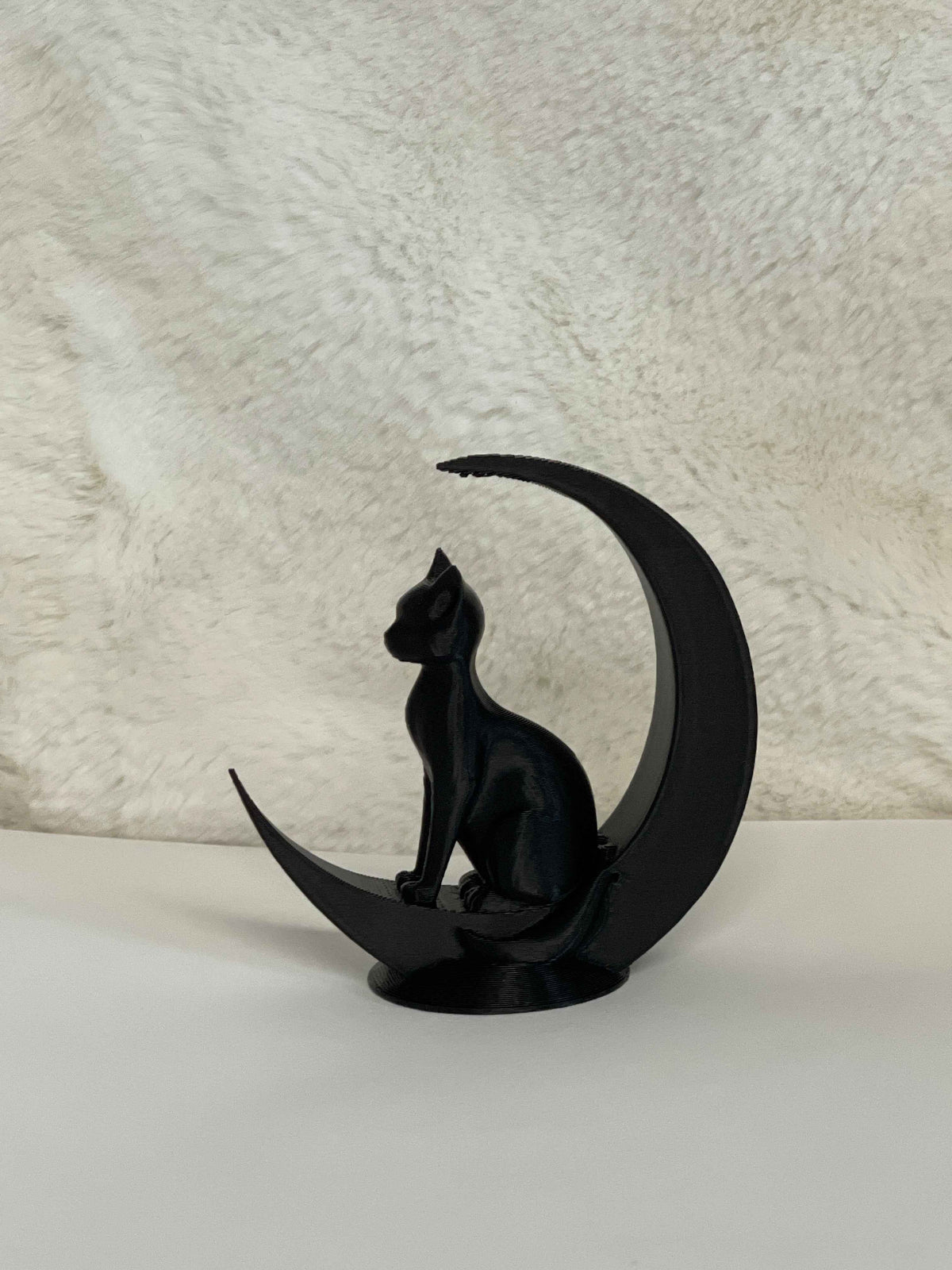 Cat on the Moon Statue 3D printed