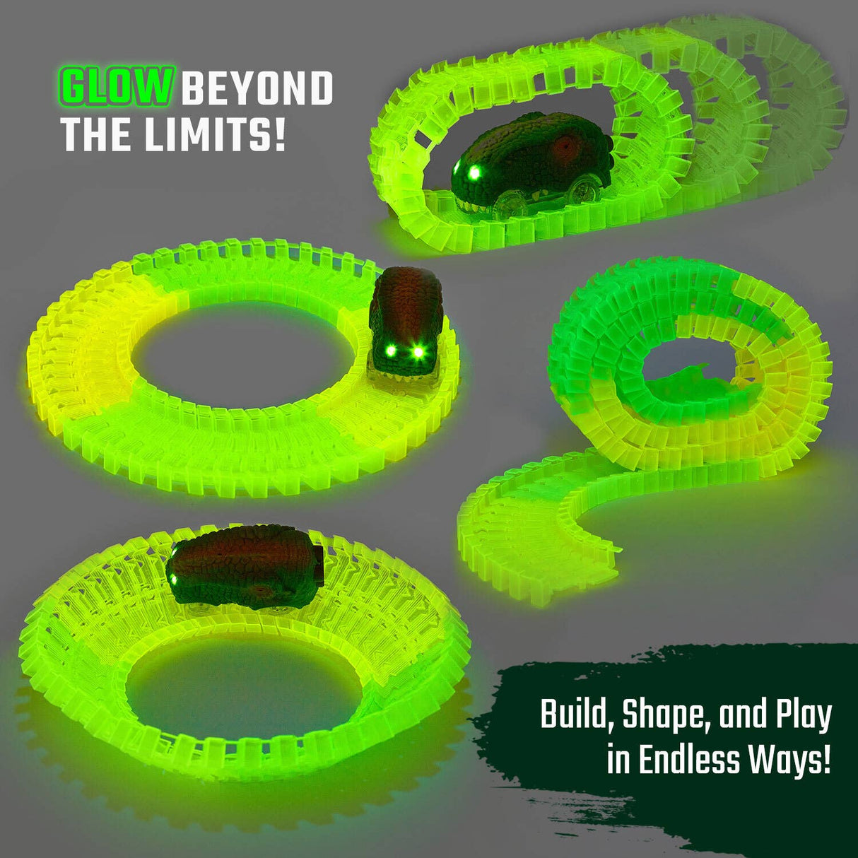 Dinosaur Race Escape Track Playset Toy Gift For Kids, Boys, Girls