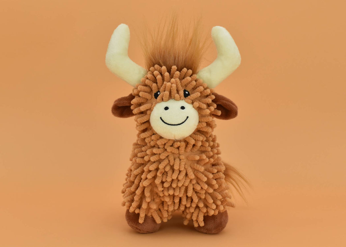 Multipet Floppy Highland Cow Dog Toy 10"