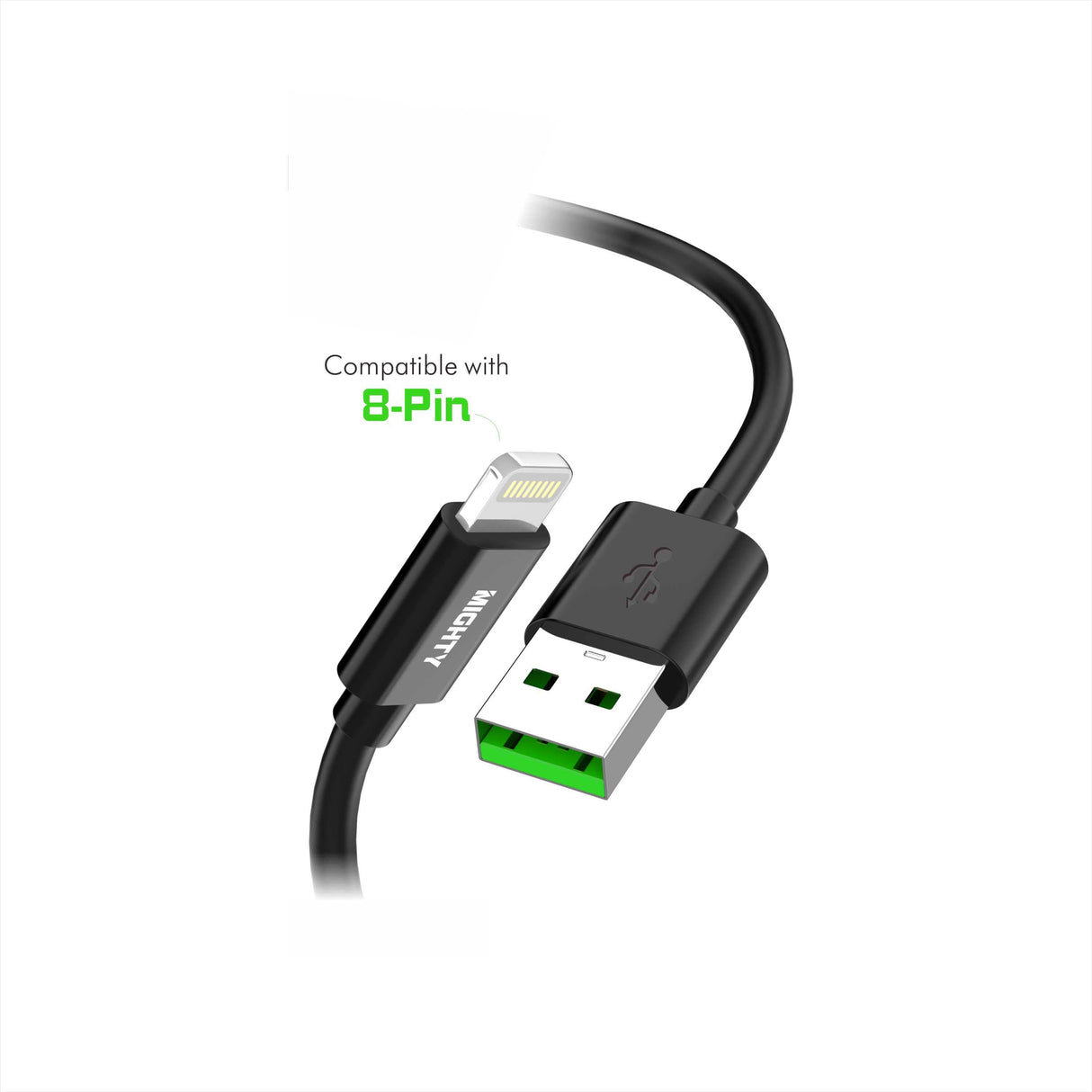 Mighty Fast Charging 5FT Lightning Cable Black MK14