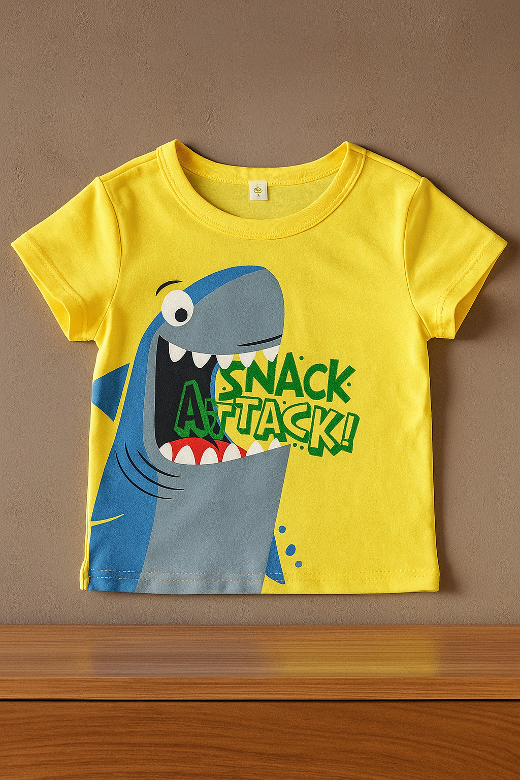 Yellow Shark Graphic Boy T-Shirt