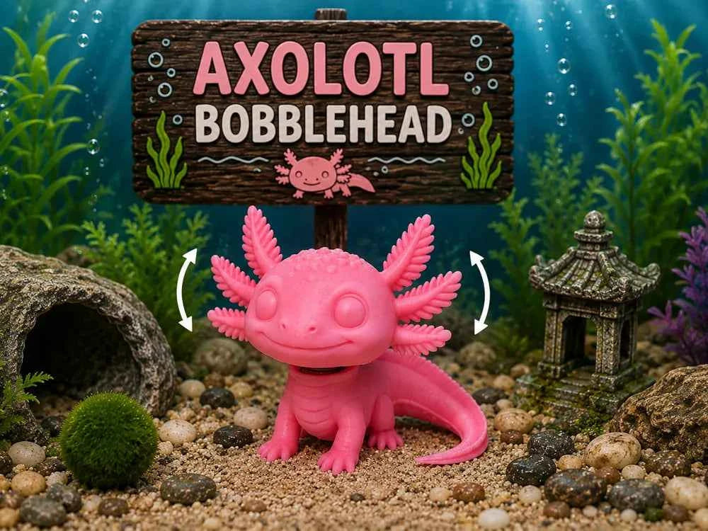 Axolotl Bobblehead 3D printed