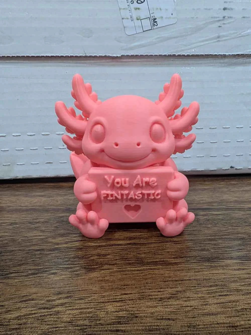 Ax the Axolotl Positivity Pal (Customizable Text) 3D Printed
